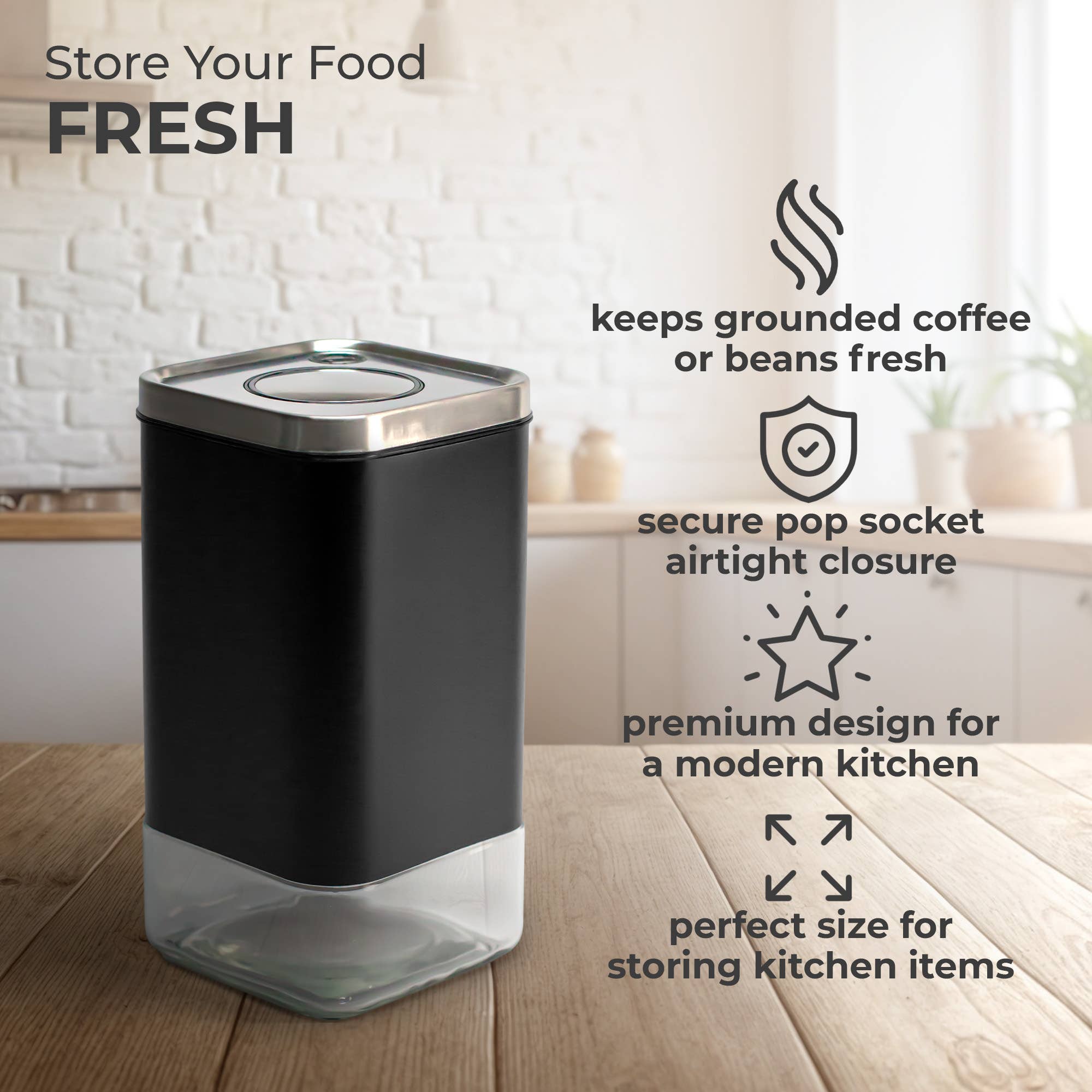 Kaffe – wholesale Canister – Kaffe Coffee Canister Storage Container Stainless Steel5