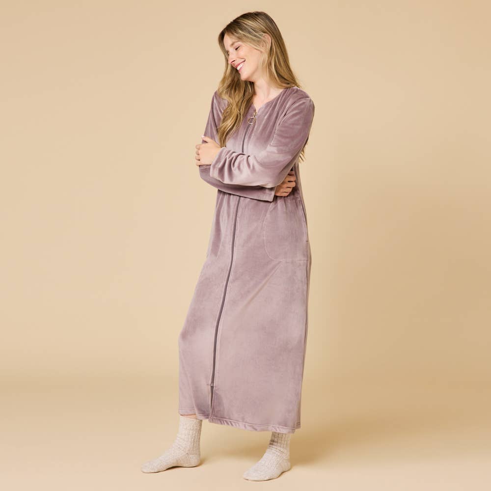 Softies - Vendita all'ingrosso Vestaglia - Donna - Vestaglia da donna Serenity con zip e scollo a cuore1