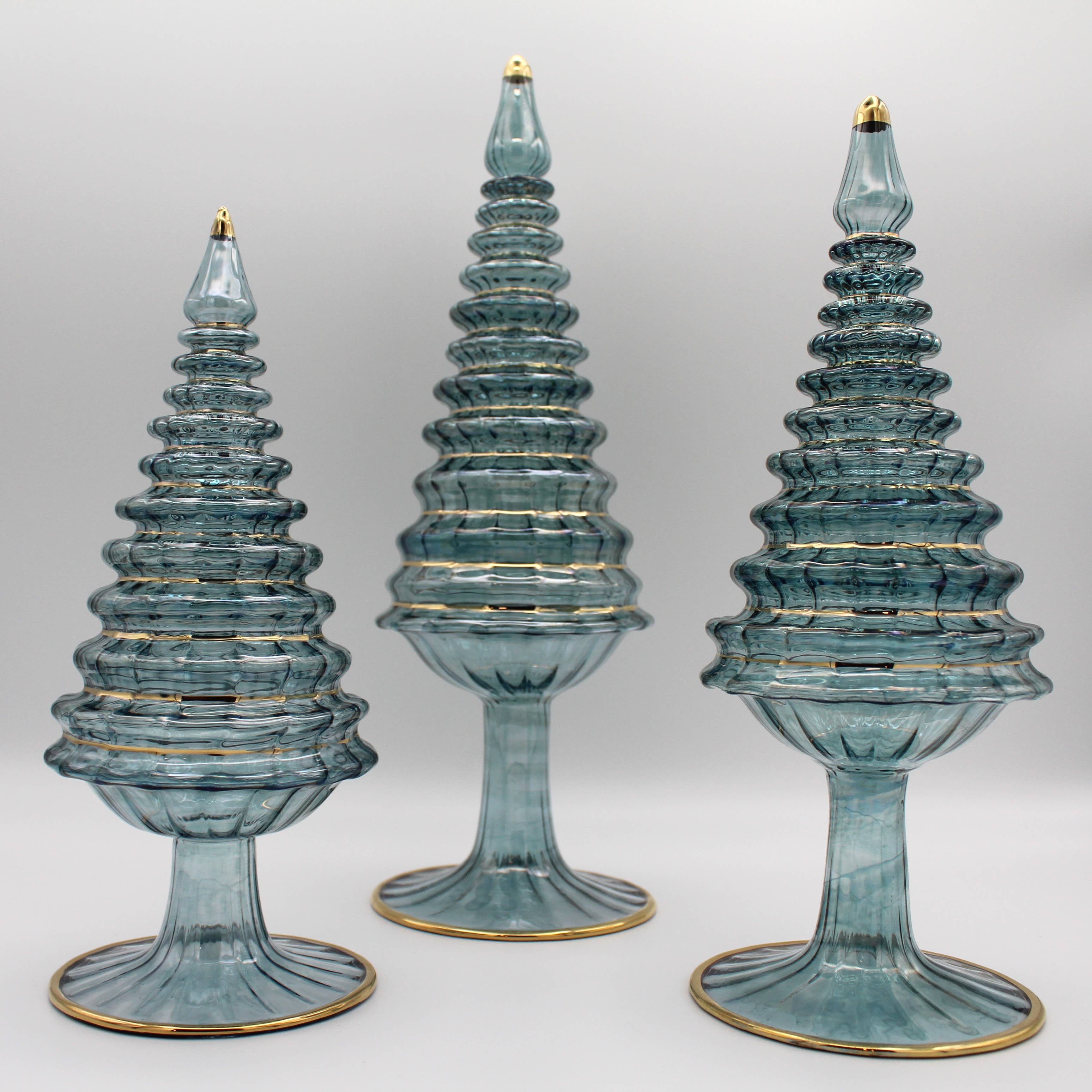 Dandarah (Ships from Canada) - Wholesale Christmas Decoration - Blown Glass Tabletop Christmas Tree - Blue Spruce3