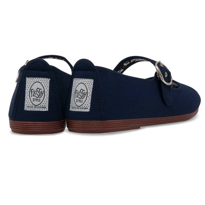 Tolosa Mary Jane Plimsoll bleu marine pour femmes pour la vente par Flossy Shoes