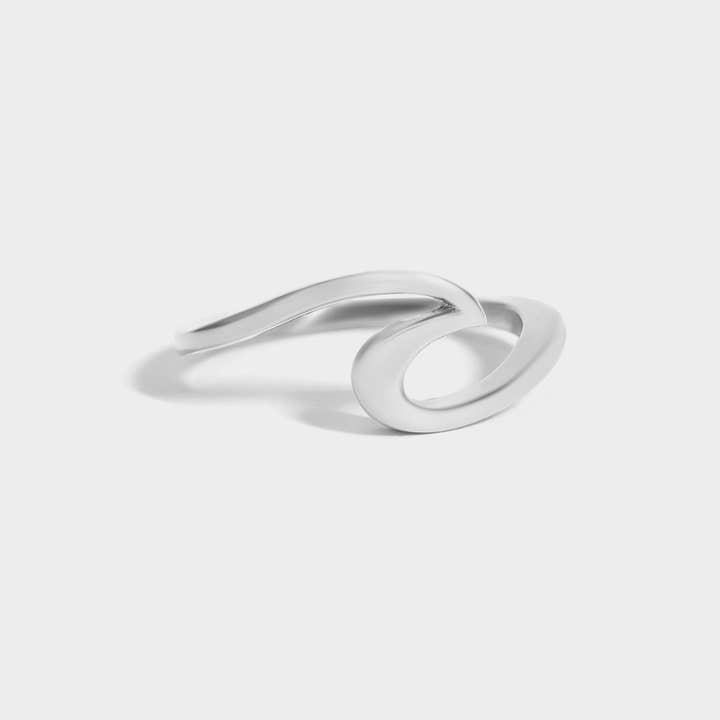 WJW - Wholesale Band/Stacked Ring - Stainless Steel Wave Ring
