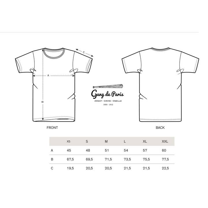 Gang de Paris – T-shirt estampada - Unissexo por atacado – Camiseta Montpar Mohicans
