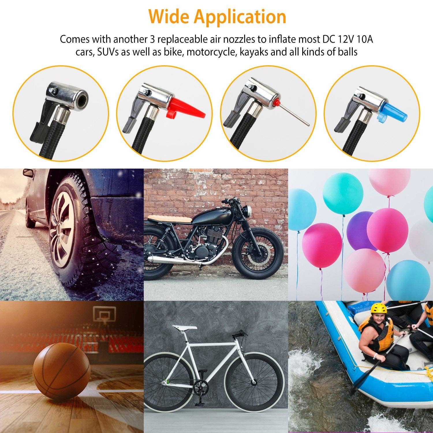 Black Portable Car Tire Inflator DC 12V Digital Car Air Pump Compressor Electric Air Pump with LED Light 150PSI for wholesale on Faire5