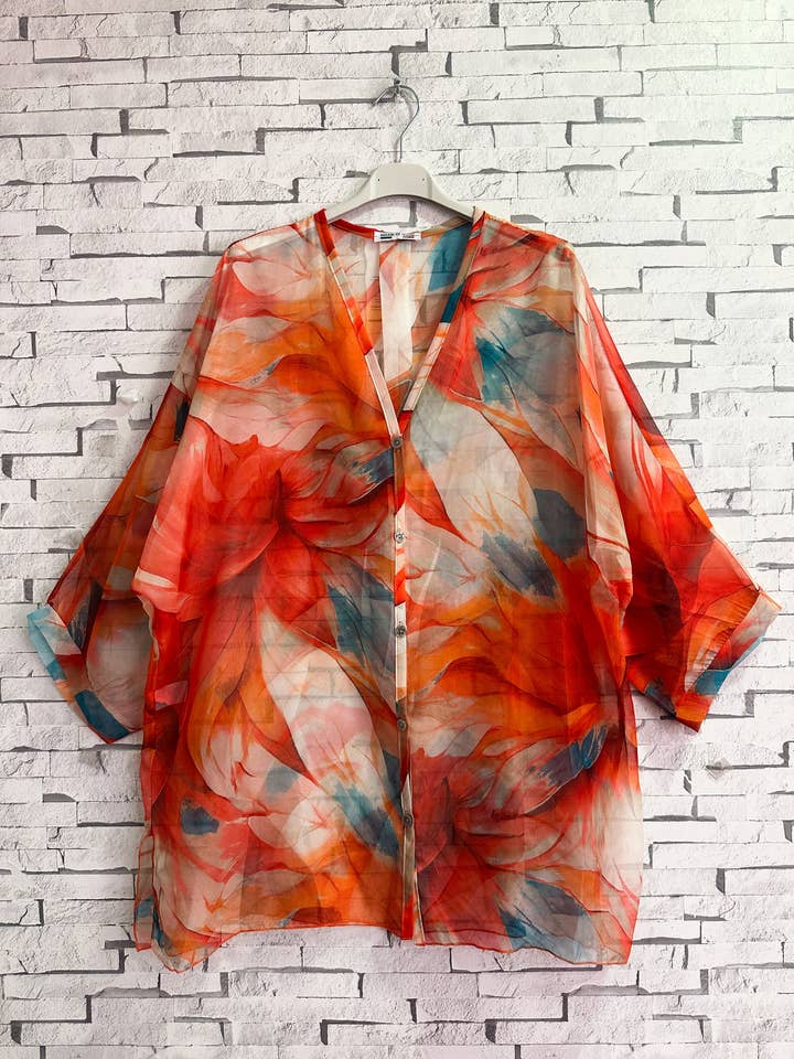 ZAFA PARIS - Wholesale Button Down Shirt - Women's - 28F23H45-Button-up blouse with print9