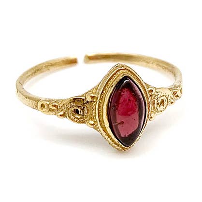 Anello Collezione Tanvi - Marchesa in oro con granato per la vendita all'ingrosso da parte di Anju Jewelry