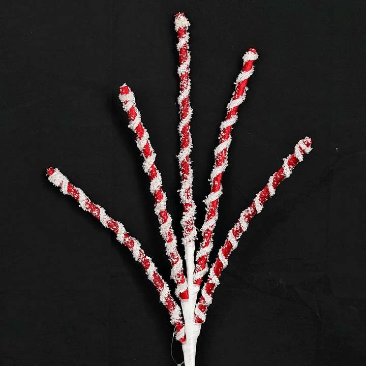 Impressive Enterprises, Inc. - Wholesale Christmas Decoration - ISB79706- 24in Velvet PepperMint Stem Bush-Red white