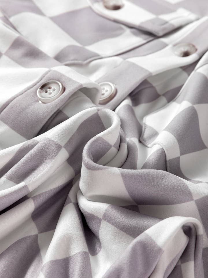 Aapparella - Wholesale Shirt Jacket/Shacket - Women's - Checkerboard Flap Pocket Button Front Shacket | S-XL2