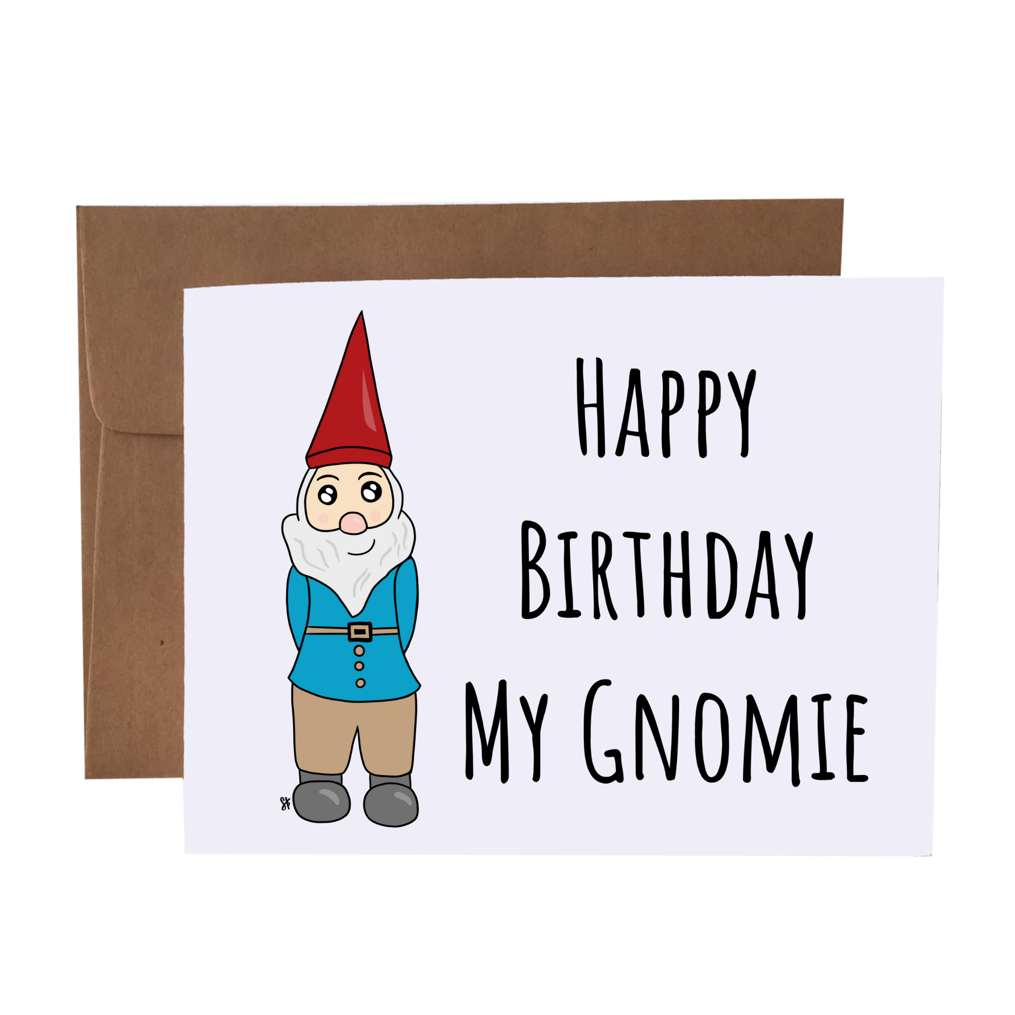 SKP ink - Wholesale Birthday Card - Happy Birthday My Gnomie | Garden Gnome Pun Greeting Card0