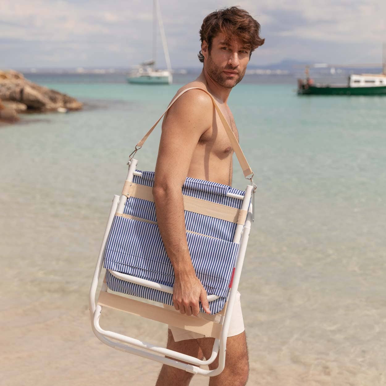 Flamingueo - Venta al por mayor Accesorio para la playa - Respaldo con rayas azul6