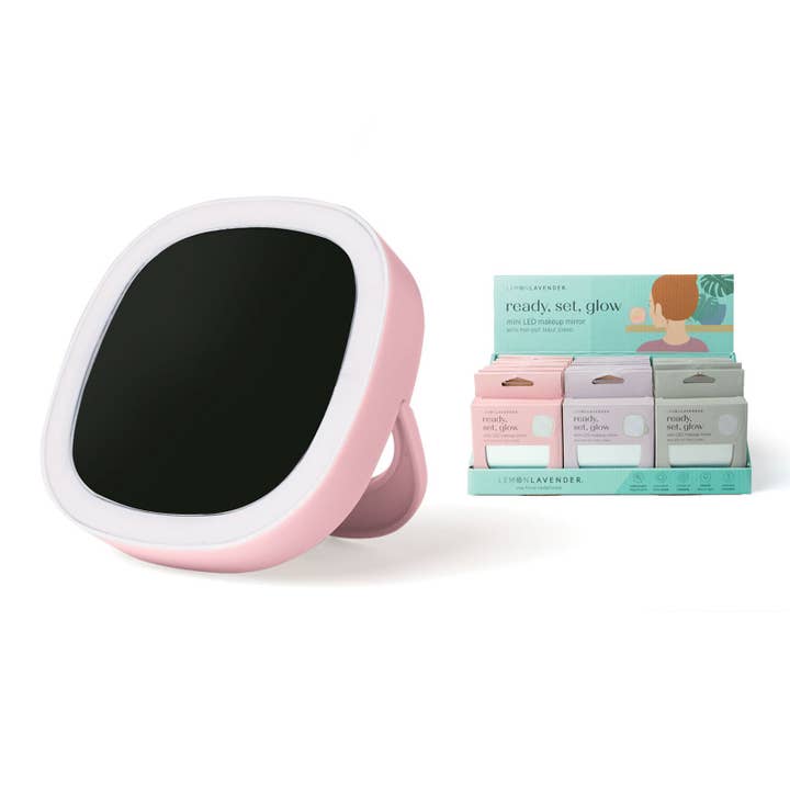 DM Merchandising - Wholesale Makeup Mirror - Lemon Lavender LED Light Up Mini Mirror