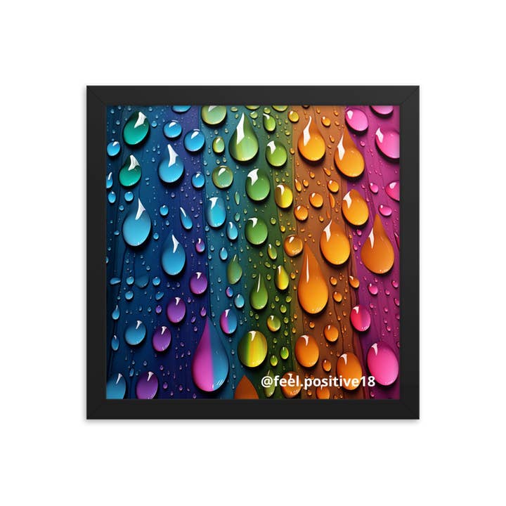 Färgade droppar Art med ram för wholesale av Feel.positive18