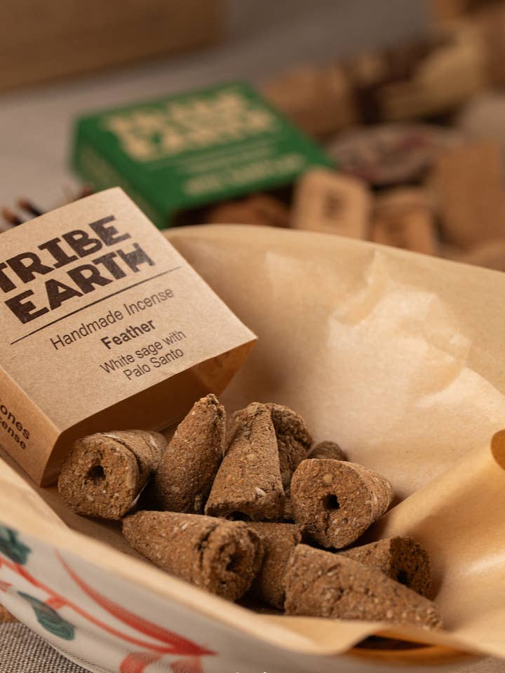 Feather Cones - White Sage and a pinch of Palo Santo for wholesale by Tribe Earth Incense