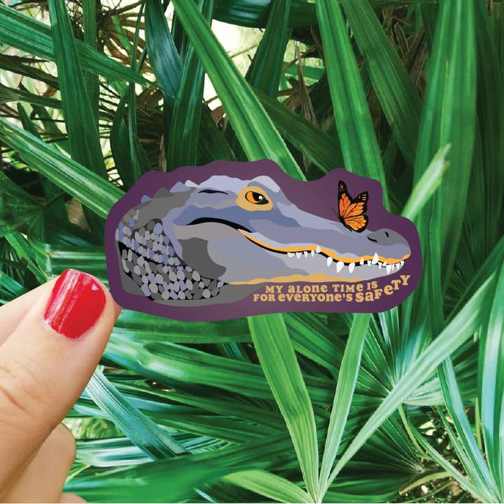 Autocollant Alligator Temps Seul pour la vente par Bee Beachey Designs