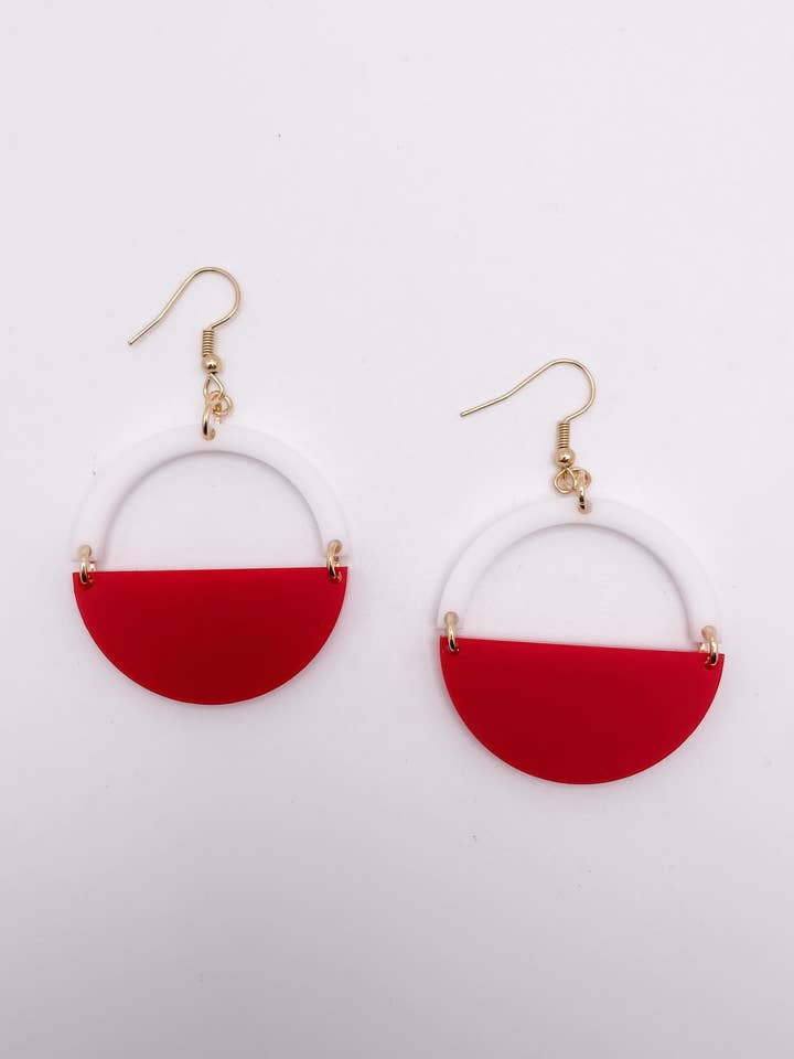 Fran earrings (red+white) for wholesale by katygirlgoods