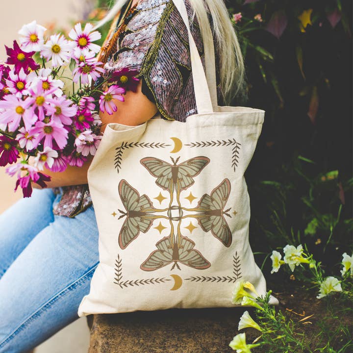 Bolso Tote Polilla Luna para venta al por mayor de Cluster Funk Studio