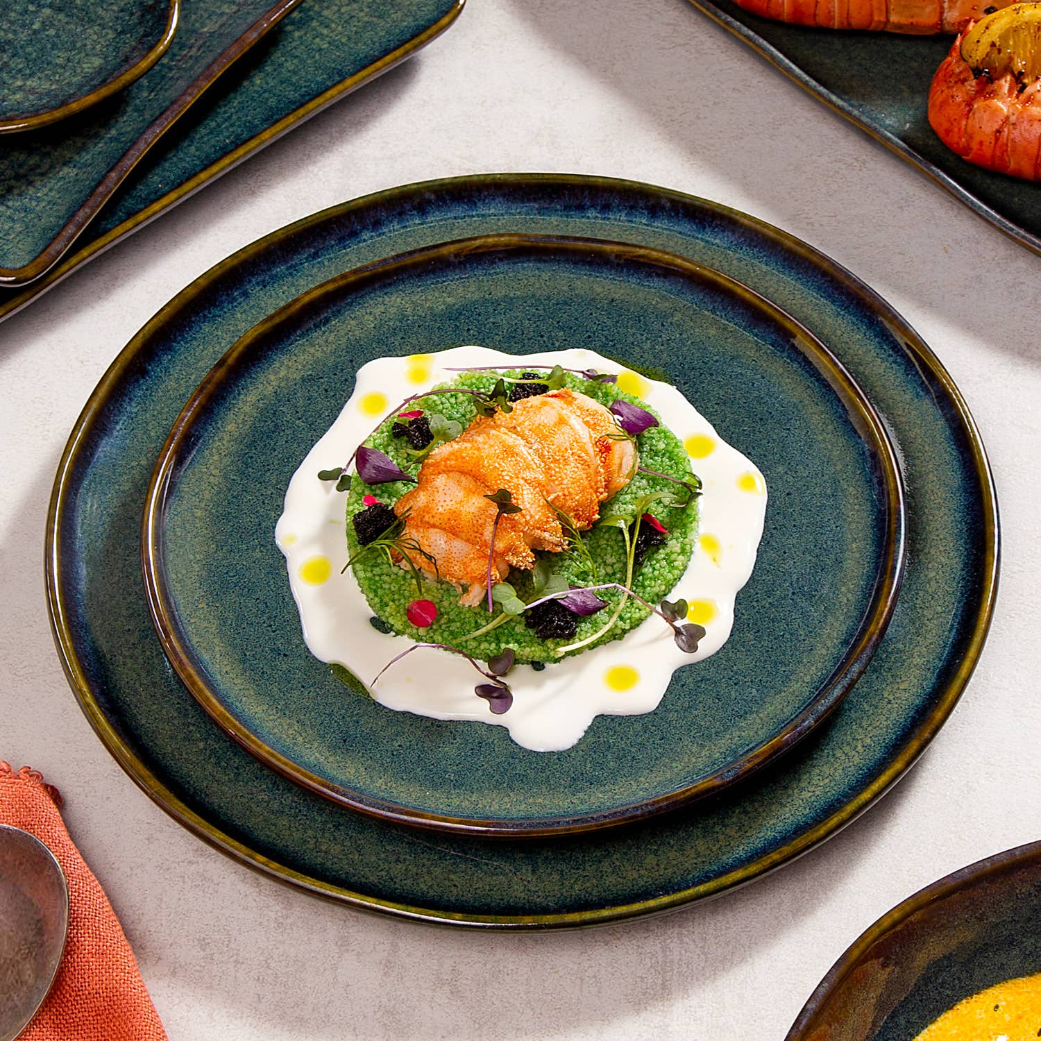 Porto Brasil – Großhandel Servierteller – Bio Steingut Oceano Dessertteller, 21,5 cm2