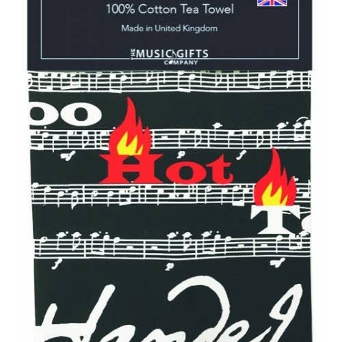 Too Hot To Handel Tea Towel for wholesale by The Music Gifts Company