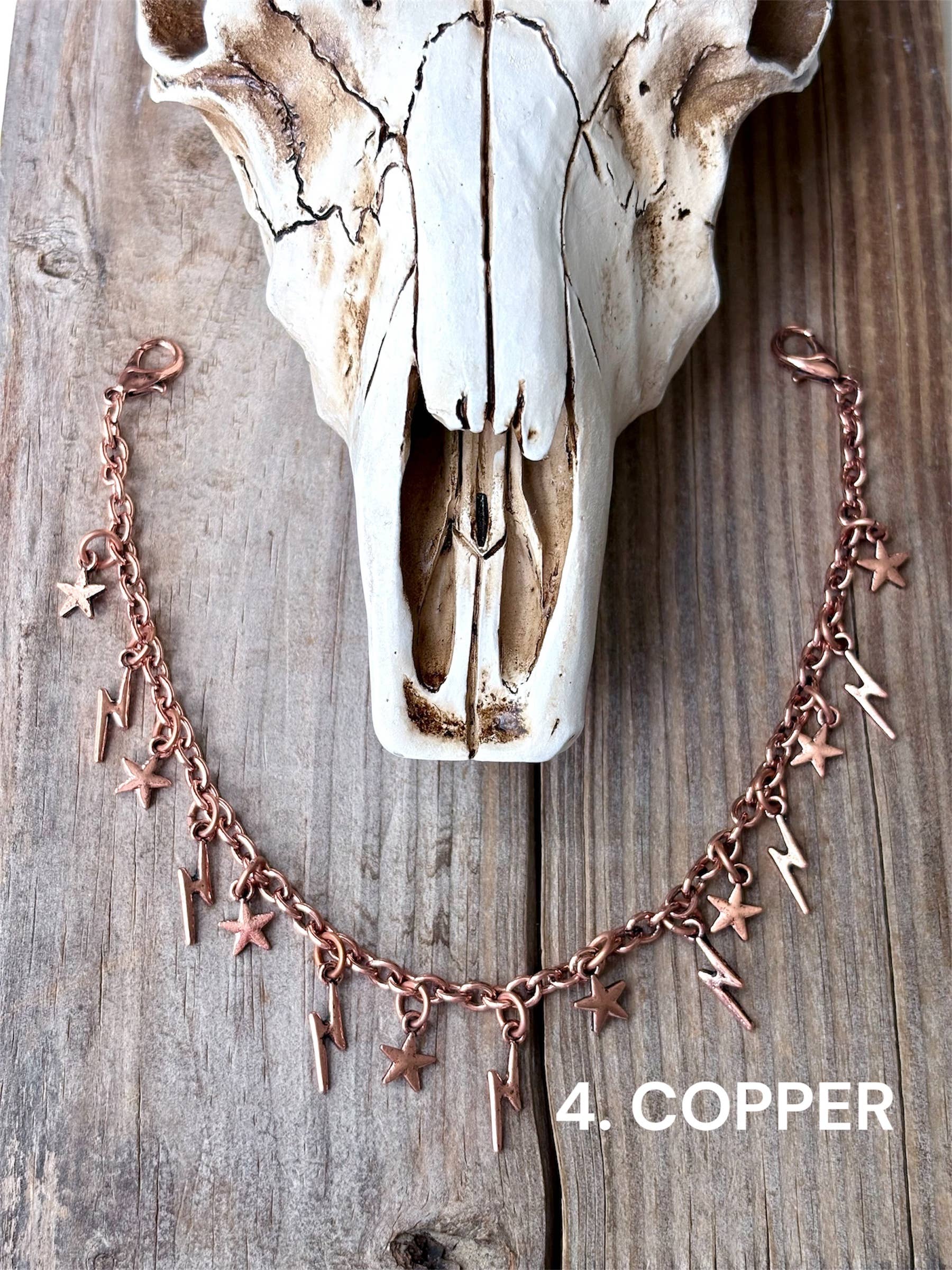 Boho Ranch Shop - Wholesale Hat Accessory - Women's - Western Trucker Hat Chain - Conch | Lightning bolt\ stars6