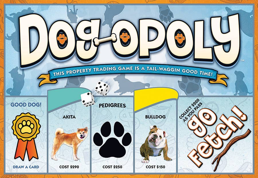 Outset Games and Cobble Hill Puzzles - Wholesale Board Game - Dog-Opoly (New Design) - A Hit for Dog Lovers of All Ages