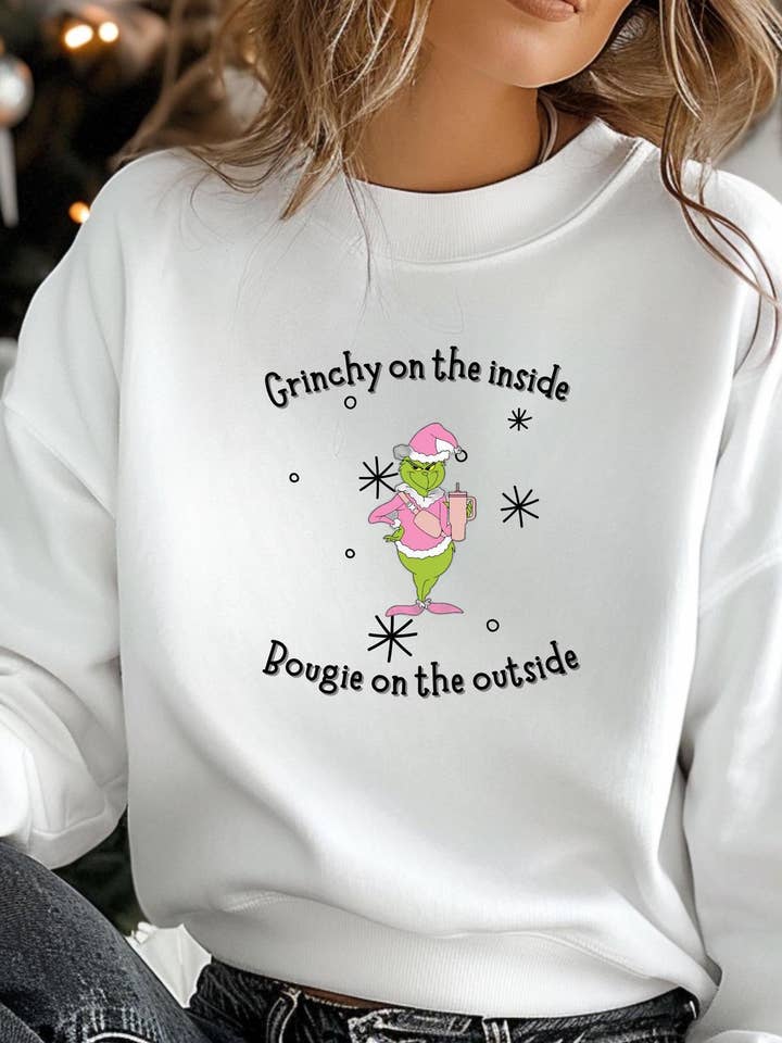 Unisex Christmas Grinch Festive Sweater Crewneck for wholesale by 240 Spirit Press