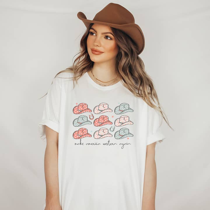 Make America Western T-shirt | Patriotic T-shirt | Usa Tee voor wholesale door Amy Anne Apparel Inc