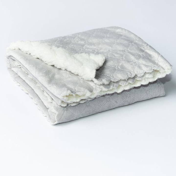 A Soft Idea - Wholesale Bedding Blanket - Kids & Baby - 723 - Nanas Quilted Plush Baby Blanket With Faux Sherpa Back6