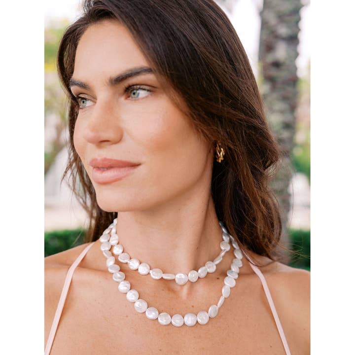Capri Coin Pearl Necklace for wholesale by Lola & Tae