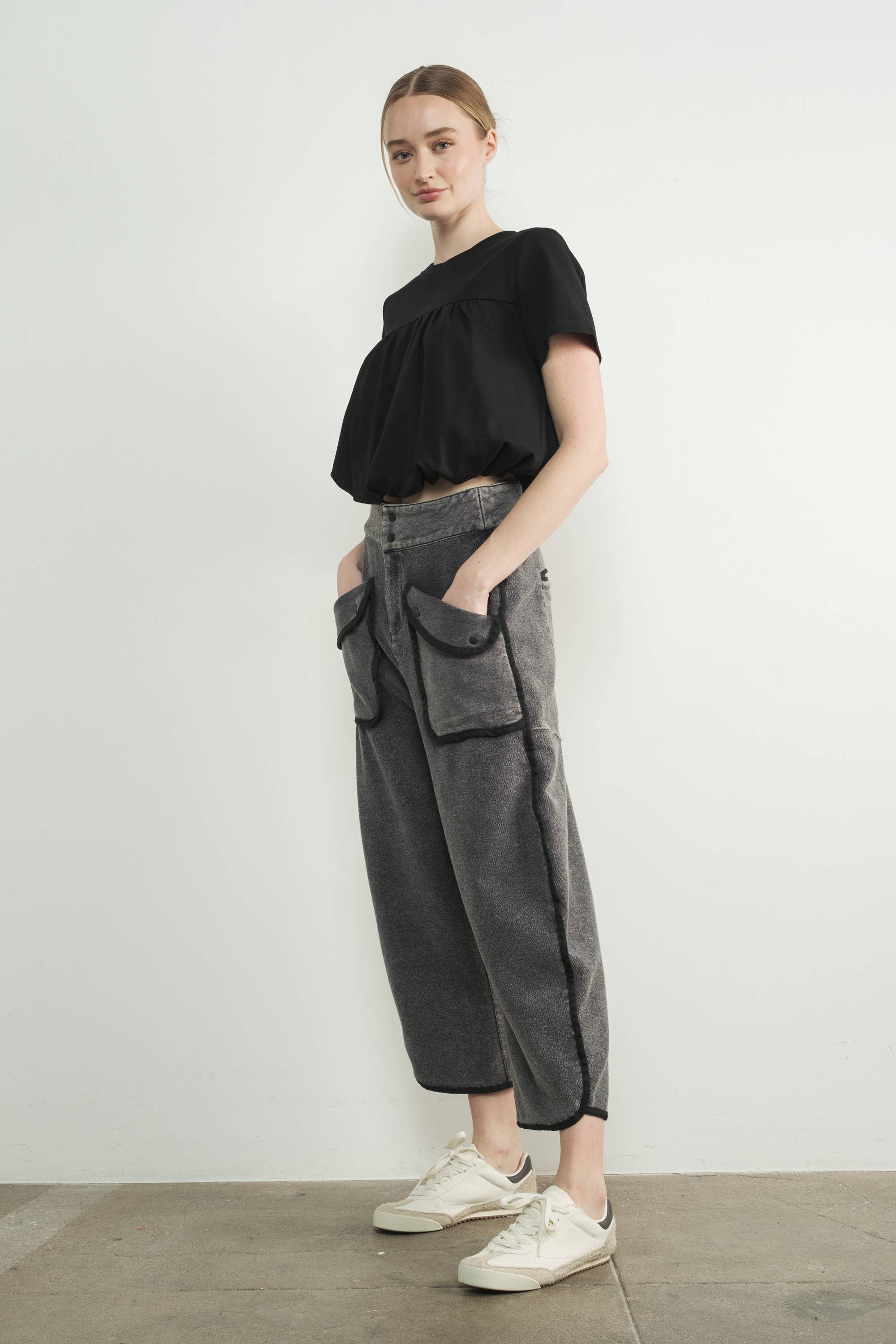 Aaron & Amber - Wholesale T-Shirt - Women's - MAT3226 BUBBLE HEM SHORT SLEEVE T-SHIRTS14