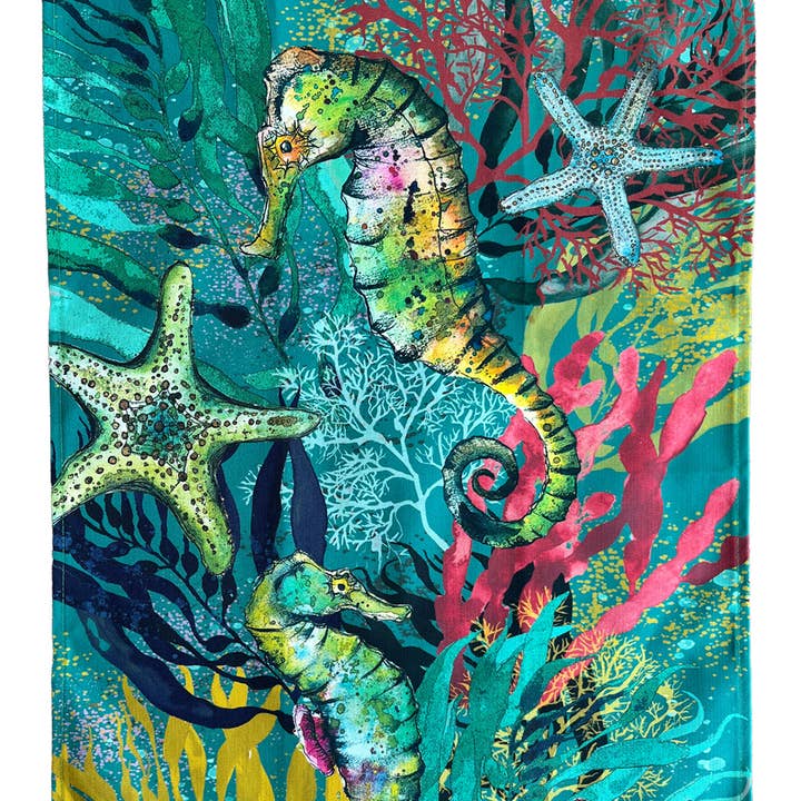 Dollyhotdogs ā wholesale Tea towel ā Seahorse & Starfish Tea Towel0