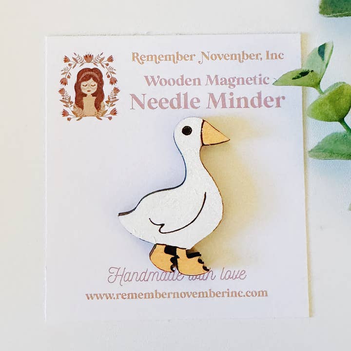 Goose Needle Minder, Wooden Magnetic Needle Minder for wholesale by Remember November, Inc