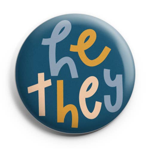 Twentysome Design – wholesale Lapel pin/button – He They Pronoun Button0