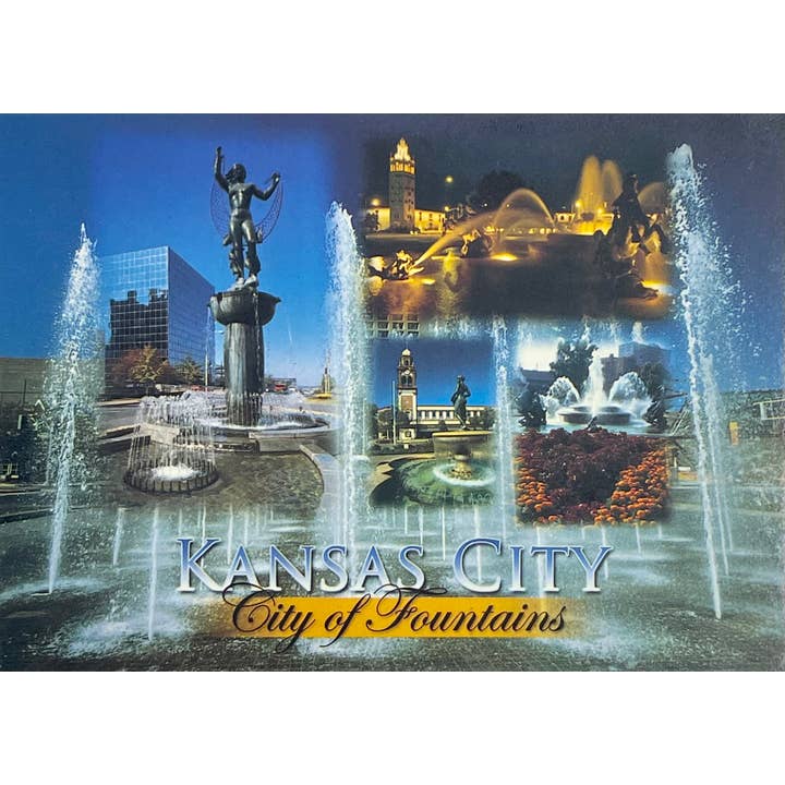 KC100-Kansas City City of Fountains Postcard for wholesale by Avery Postcards and Gifts