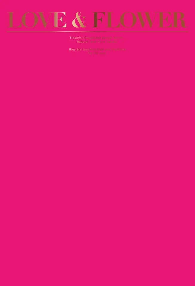 Elegant Design Supply - Wholesale Flat Wrap - Love and Flower Gold Foil Waterproof Flower Wrapping Paper (10 sheets/bag)13