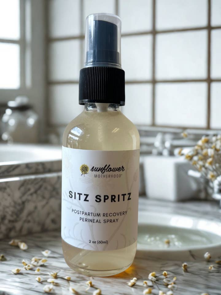 Sitz Spritz | Spray périnéal de récupération post-partum pour mamans pour la vente par Sunflower Motherhood