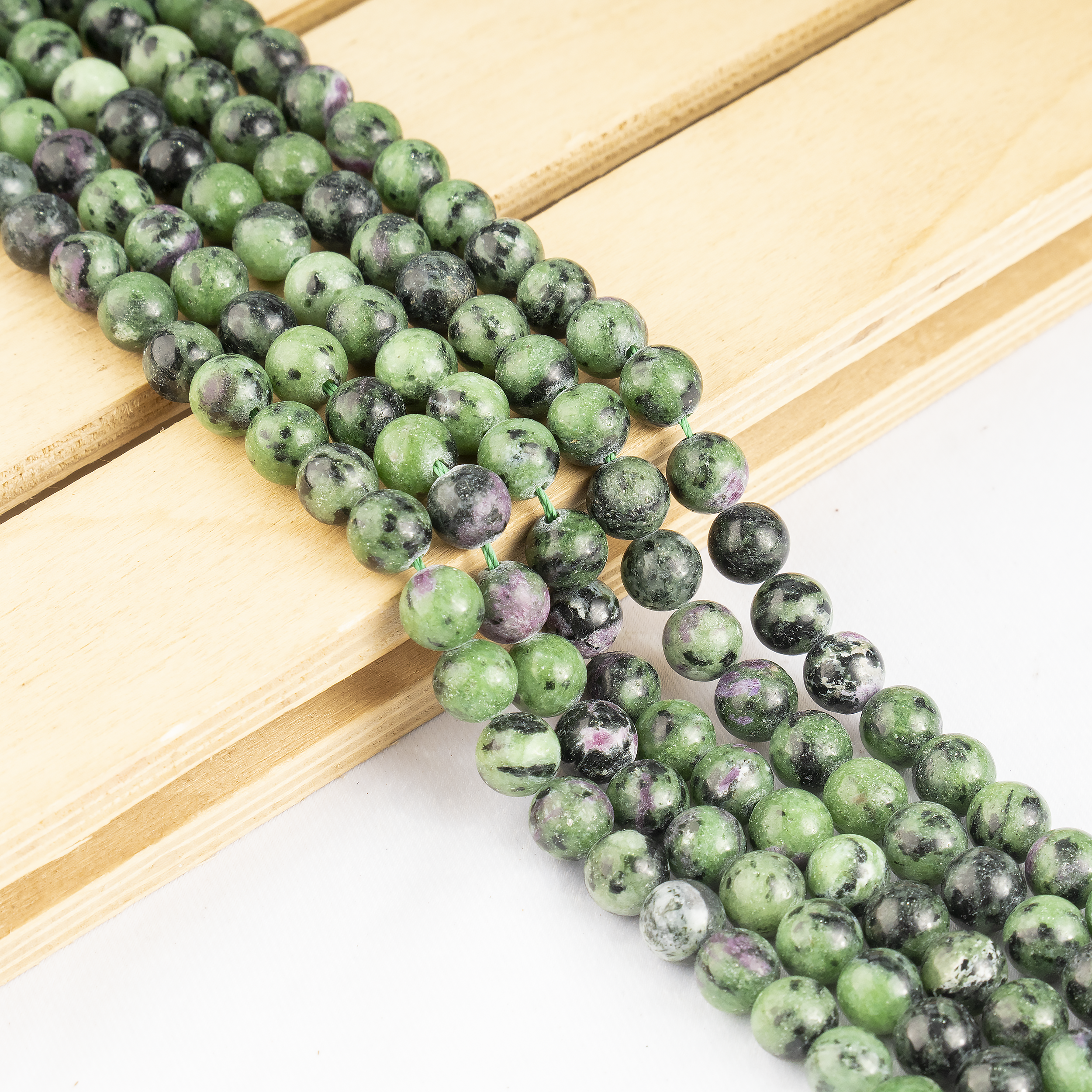 Soothing Crystals Beads - Vente Perle - Perles Rondes en Cristal | Rubis Zoïsite | Perles de Pierres de Guérison5