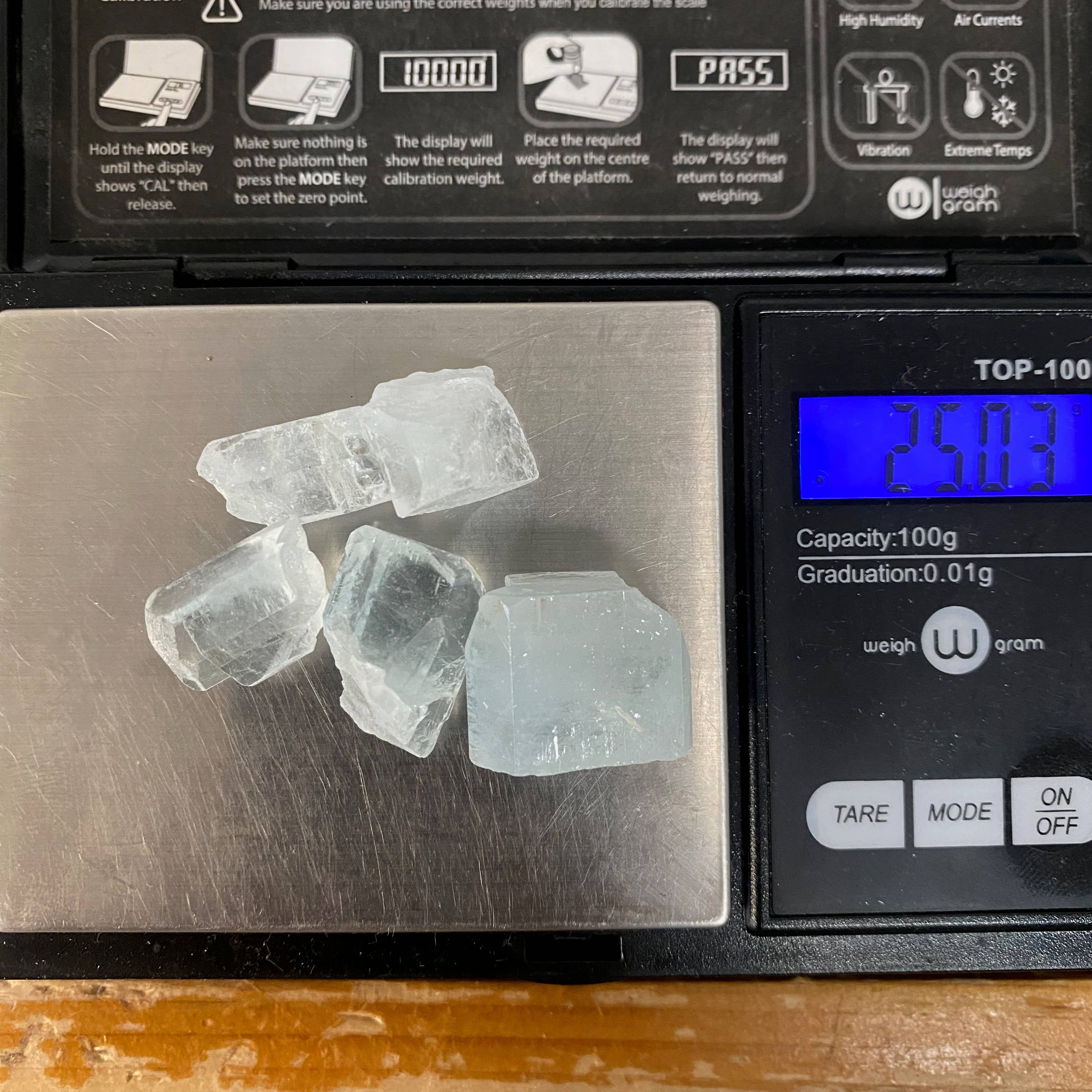 Moon Mountain Gems – wholesale Andlig sten/kristall – Aquamarinprov per gram2