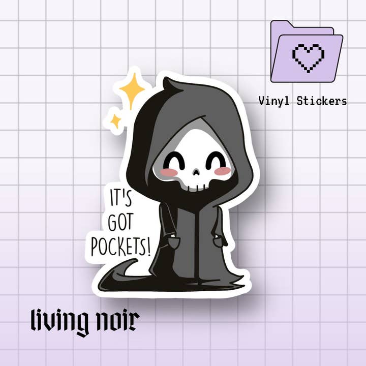 Living Noir - Wholesale Sticker - Kawaii Grim Reaper Sticker1