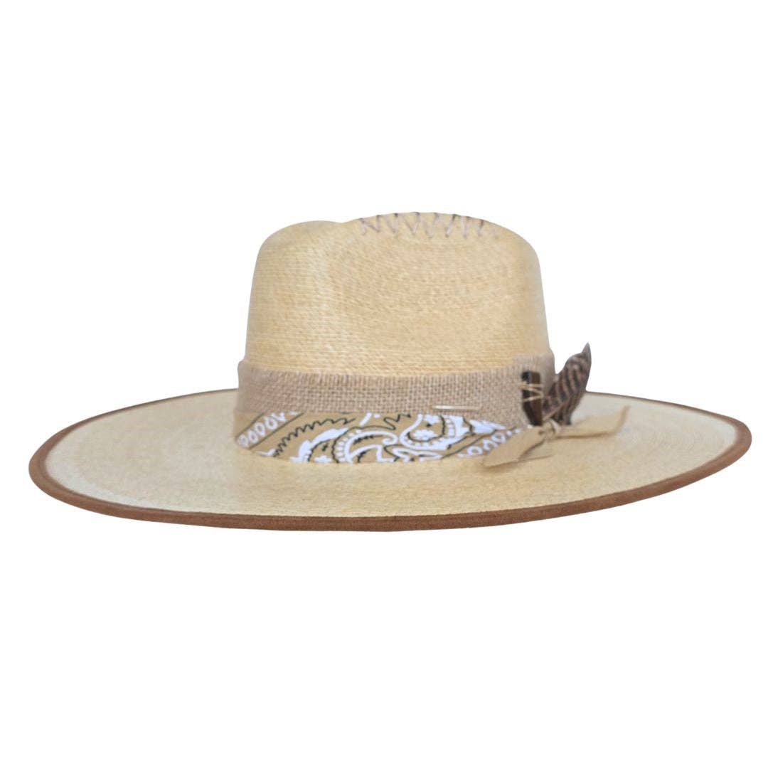Tan Steve  Straw Western Crown Hat for wholesale on Faire7