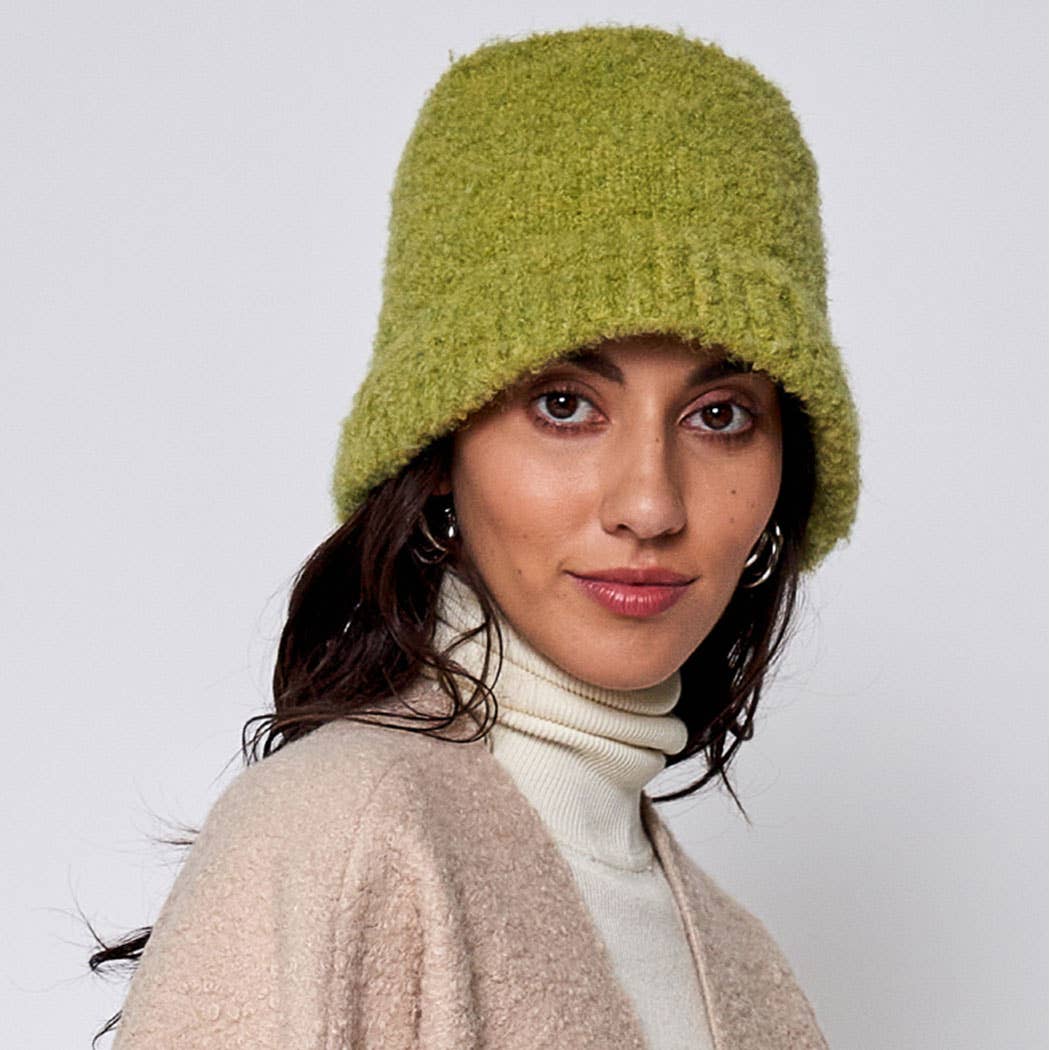 Fashion City - Wholesale Bucket Hat - Women's - Super Soft and Fuzzy Solid Bucket Hat5
