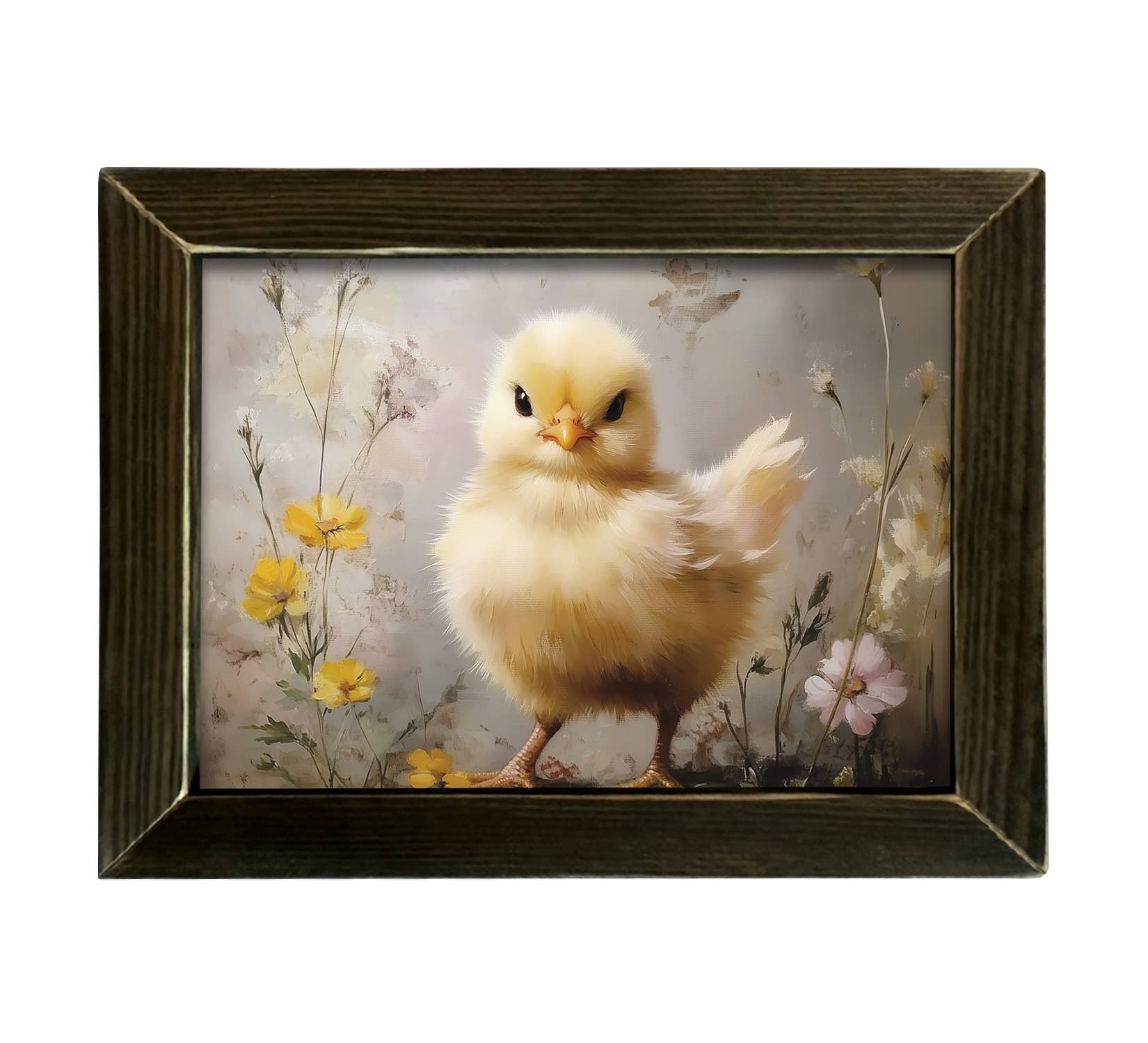 JanMichaels Art & Home - Wholesale Wall Sign - HMK577L SPRING CHICK WITH FLOWERS1