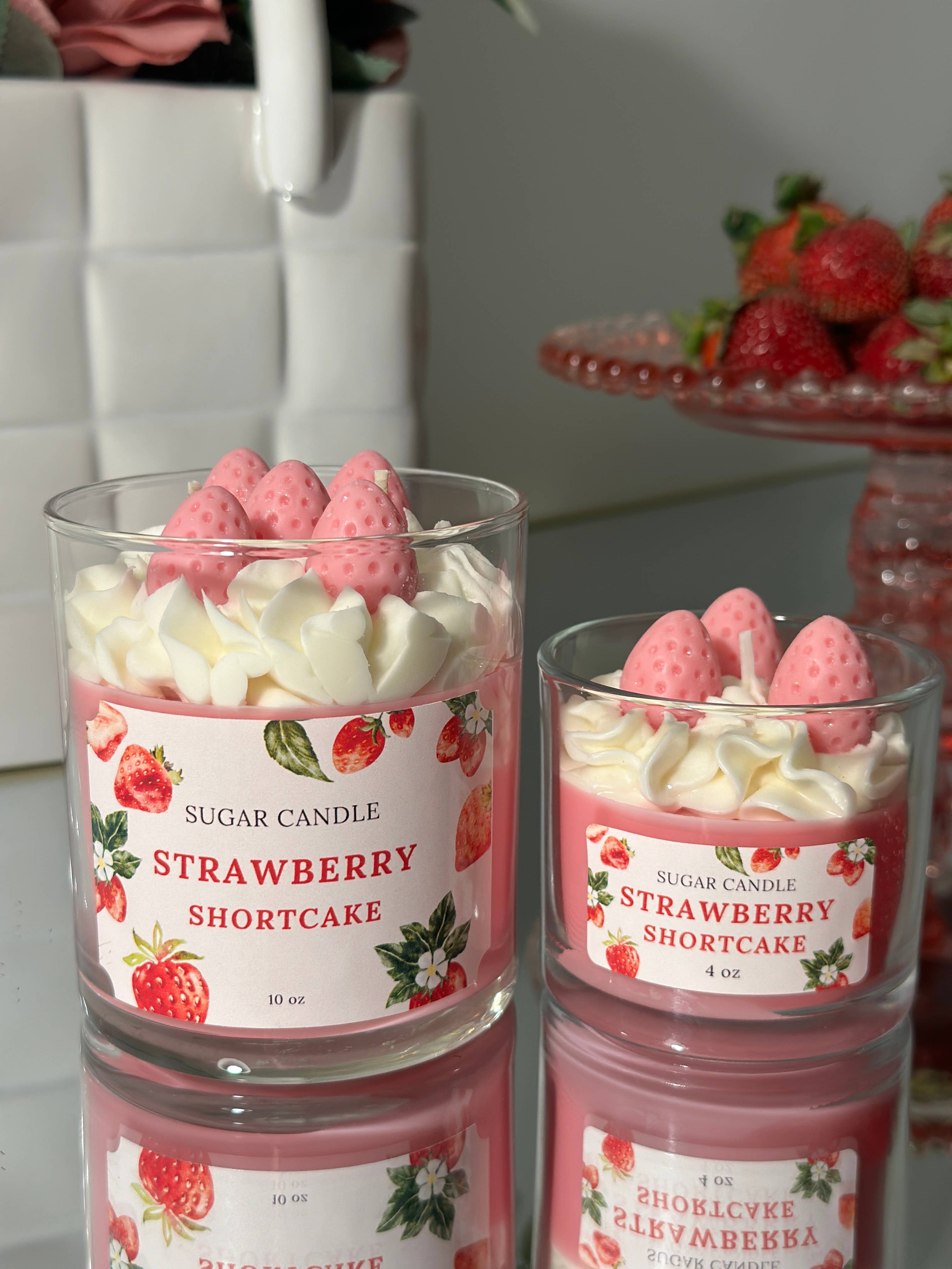 Sugar Candle - Wholesale Jar/Filled Candle - Strawberry Shortcake Candle – Handcrafted Soy Wax6