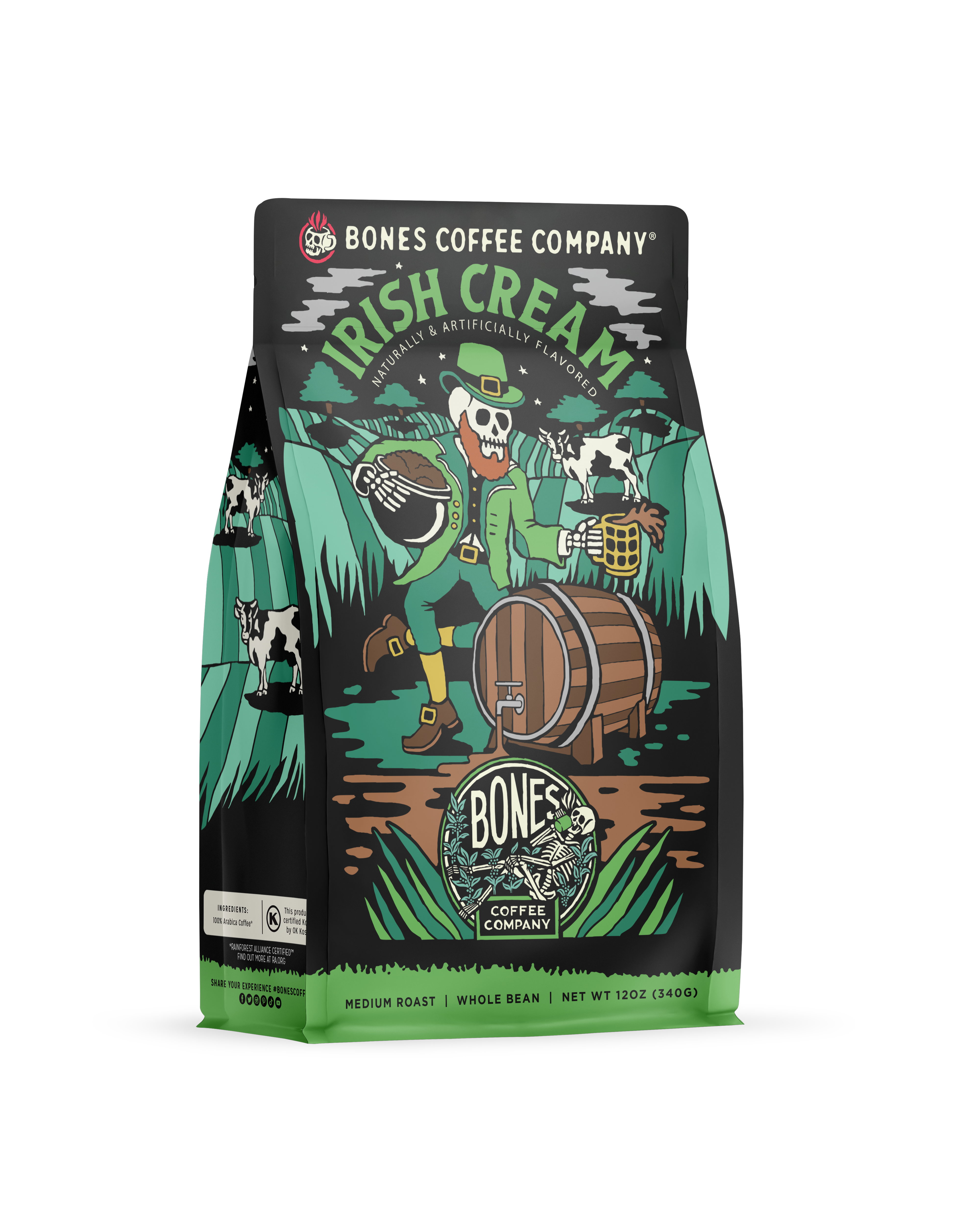 Bones Coffee Company - Wholesale Coffee Beans - Irish Cream Flavored Coffee | 12oz | Whole Bean & Ground4