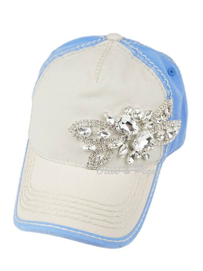 Olive & Pique - Wholesale Baseball Cap - Women's - Bejeweled Glitz Floral Baseball Cap - Adjustable8