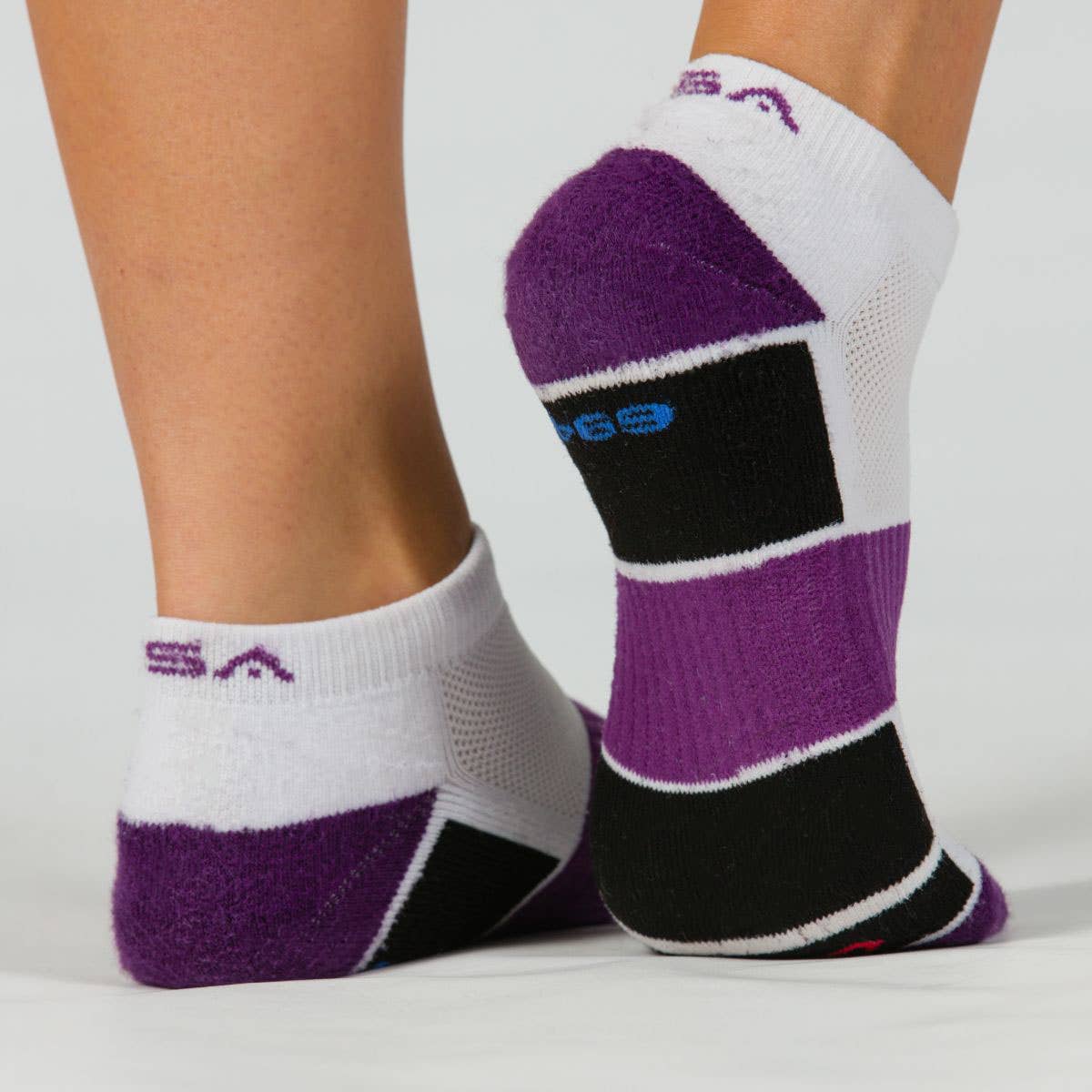 White Green Fuchsia Purple GSA 694 Extra Cushioned Performance Low Cut Socks / 3Pack for wholesale on Faire1