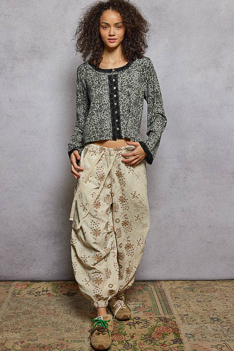 Pol Clothing - Wholesale Knit Top - Women's - Round neck long sleeve animal print rib knit top4