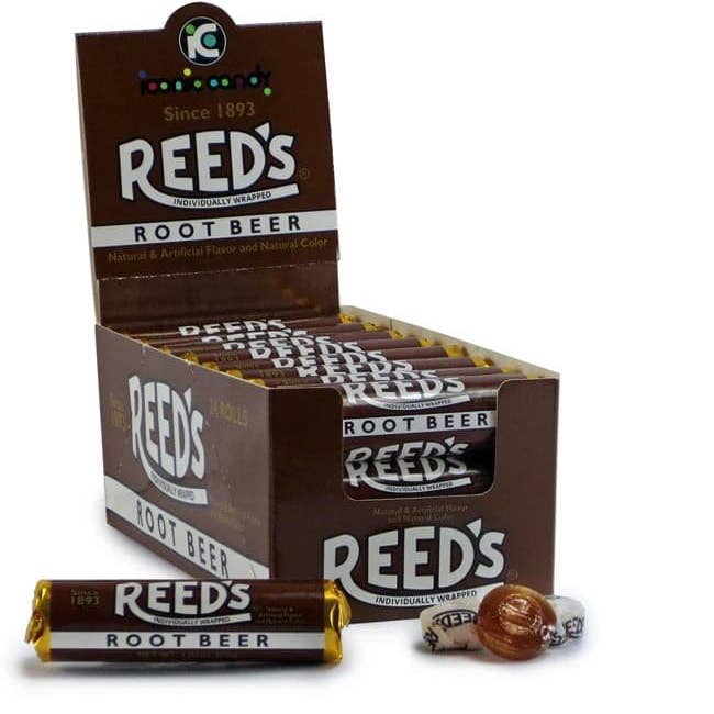 Royal Wholesale - Wholesale Hard Candy - Iconic Reed's Root Beer Hard Candy Rolls 24ct