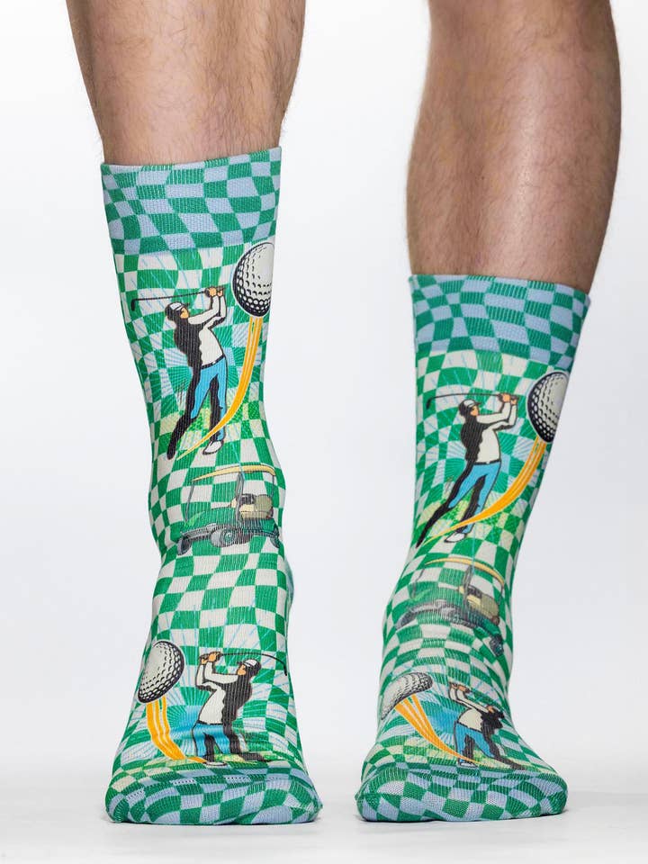 Check Golf Man Sock for wholesale by Wigglesteps