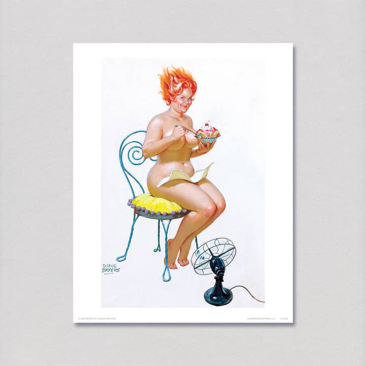 Hilda met ijsje - Pin Up meisjesprint voor wholesale door Laughing Elephant