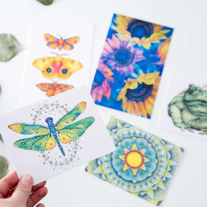 Artwork By Emilie - Wholesale Everyday Greeting Card - Blue Sunflowers Greeting Card2