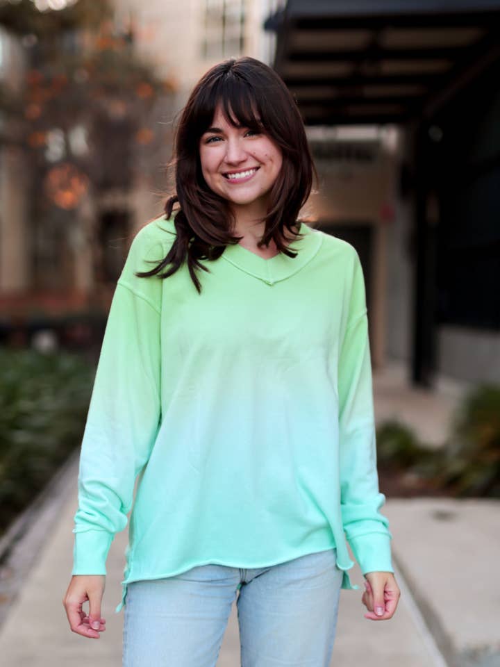 Terry V-hals Pullover - Pool Party for engroshandel hos Jadelynn Brooke